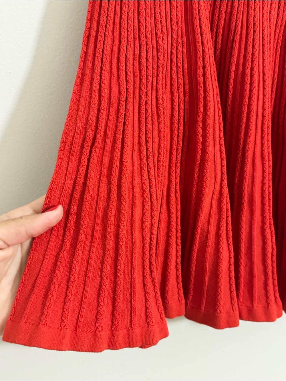 BODEN Knitted Pointelle Preppy Casual Comfy Skirt In Tomato Size M - Picture 6 of 10